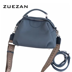 2 Compartments, 2 Straps, 100% Natural Cow's Skin Shell Handbag, Women Genuine Leather Shoulder Bag, Female Messenger Bag,T184