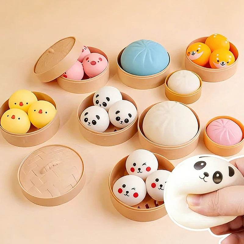 Mainan Squishy Bentuk Pangsit Kartun, Bola Anti Stres, Mainan Sensorik Fidget untuk Meredakan Kegembiraan, Squishy Tabas Abreact, Hadiah Kejutan Squishy