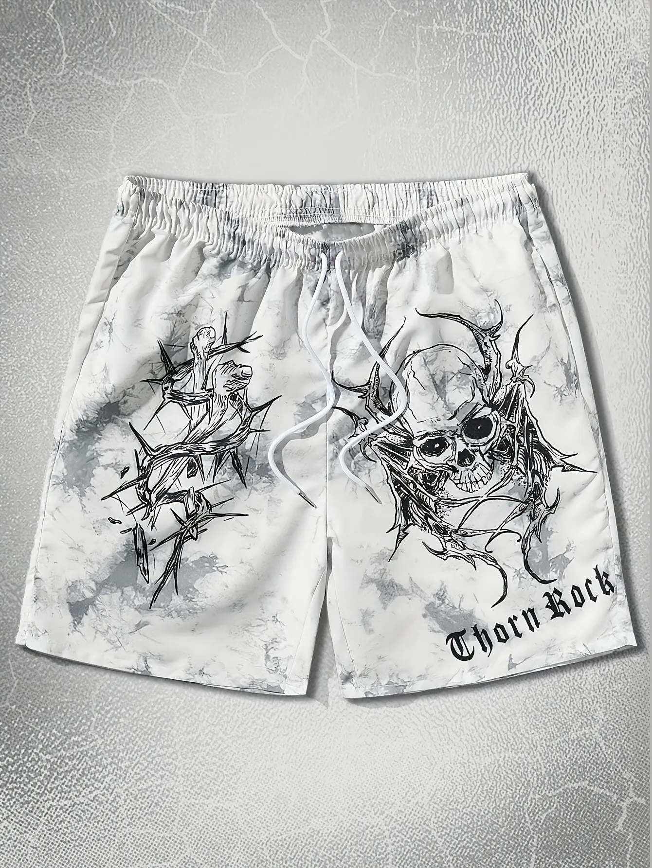 2026 Summer New Style Men's Shorts for Outdoor Sports, Casual Wear Fashionable Comfortable Soft 3D Skull Pattern Print