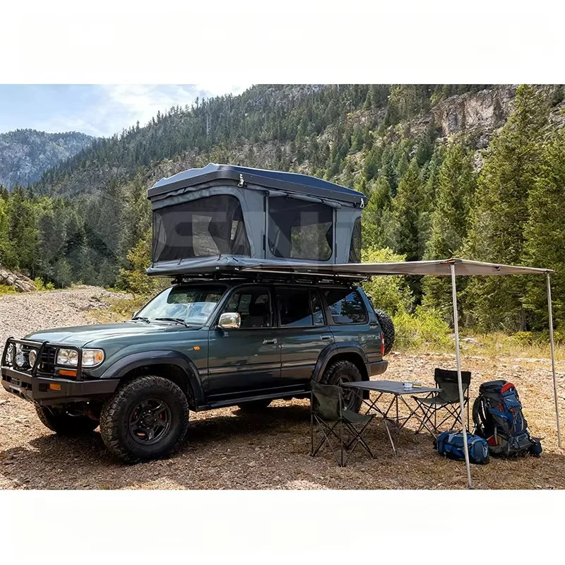 2026 SNDN Lightweight Four-season Double Layer Quick Automatic Opening Roof Top Tent Hard Shell ABS Canvas Waterproof Car Roofto