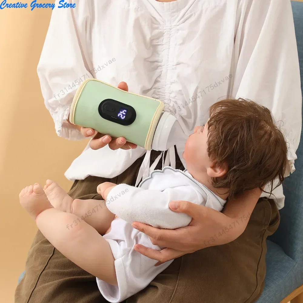 سخان زجاجة الرضاعة لتدفئة الحليب، سخان زجاجة USB محمول للسيارة، ملحقات السفر الخارجية المحمولة في الهواء الطلق