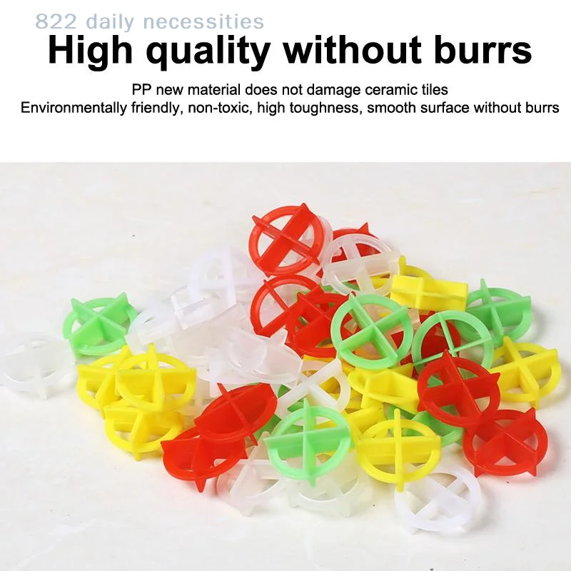 convenient100Pcs Material Saving Tile Leveling System Clips Spacers Wedges for Indoor Outdoor Floor Wall Tile Laying