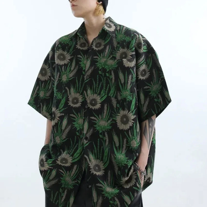 

Летняя жаккардовая рубашка с коротким рукавом для мужчин и женщин