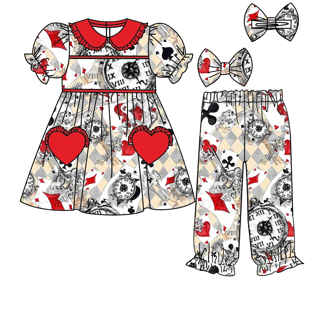 

New Latest design children's clothing for girls smock applique kids pjamas girls little girls pajamas set