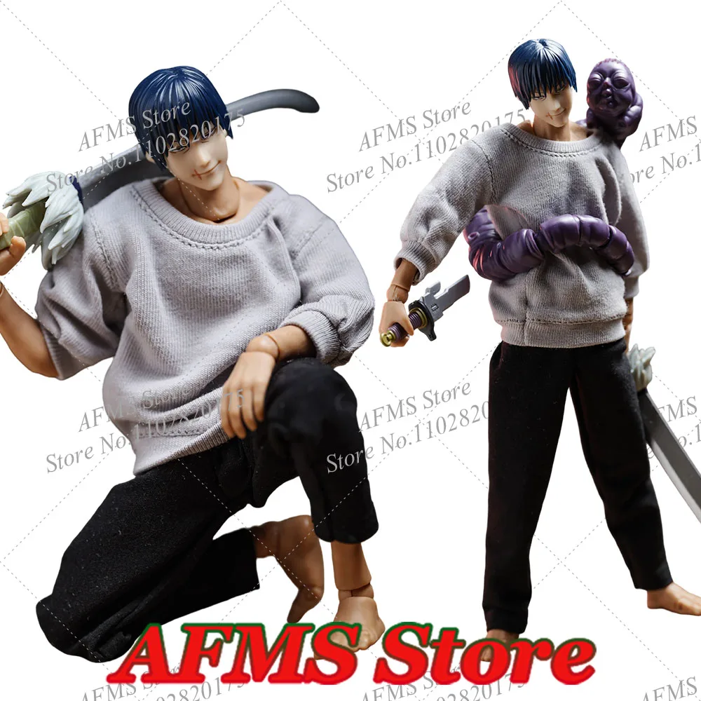 

1/12 Scale Men Soldier Fushiguro Toji Mid-Sleeve Knitted Sweatshirt Pullover Pants Clothes Set Fit 6Inch Action Figure Dolls