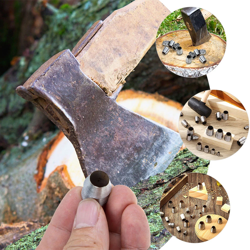 18pcs Tool Replacement Iron Metal Wedges Axe Handles Durable Handle Wedges Reinforcing Work Carpentry Handle Splitting Taper