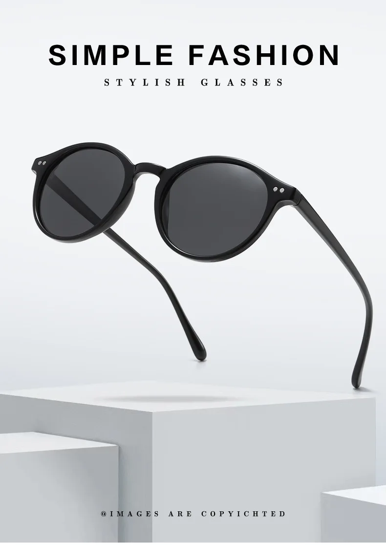 Retro runde polarisierte Sonnenbrille Männer Frauen klassische Leoparden rahmen Sonnenbrille Mode schwarz fahren männliche weibliche Brille uv400 – Detail 3