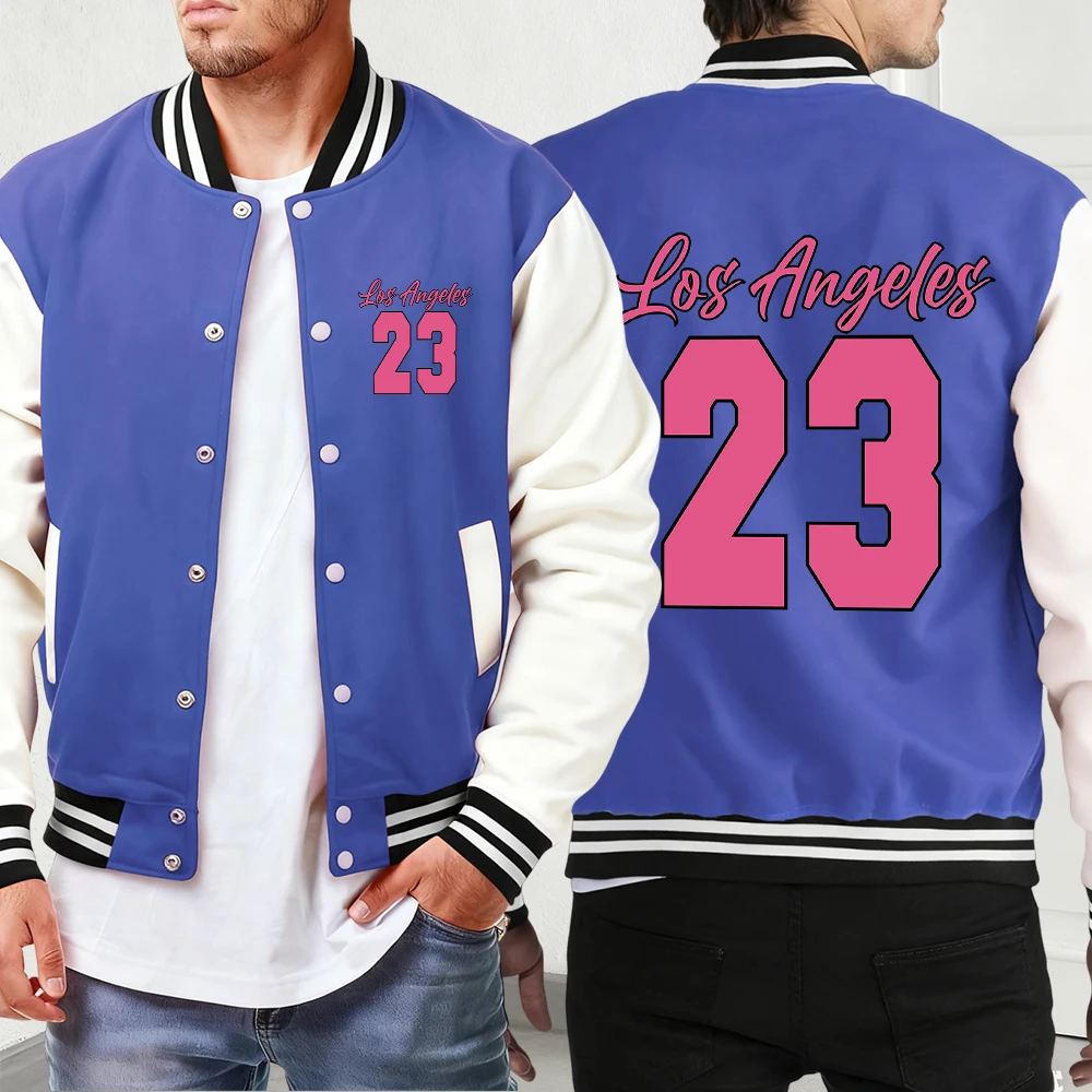

Los Angeles Number 79 Letter Print New Jackets Man'S Street Button Veste Fashion Vintage Clothes Basics Soft Baseball Uniform