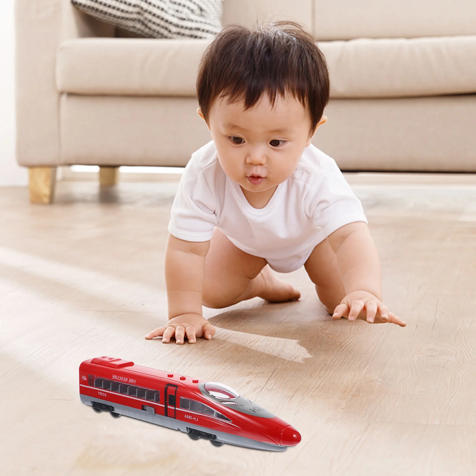 Brinquedo de luz sonora modelo ferroviário de alta velocidade simulação ferroviária puxar para trás brinquedos para bebês