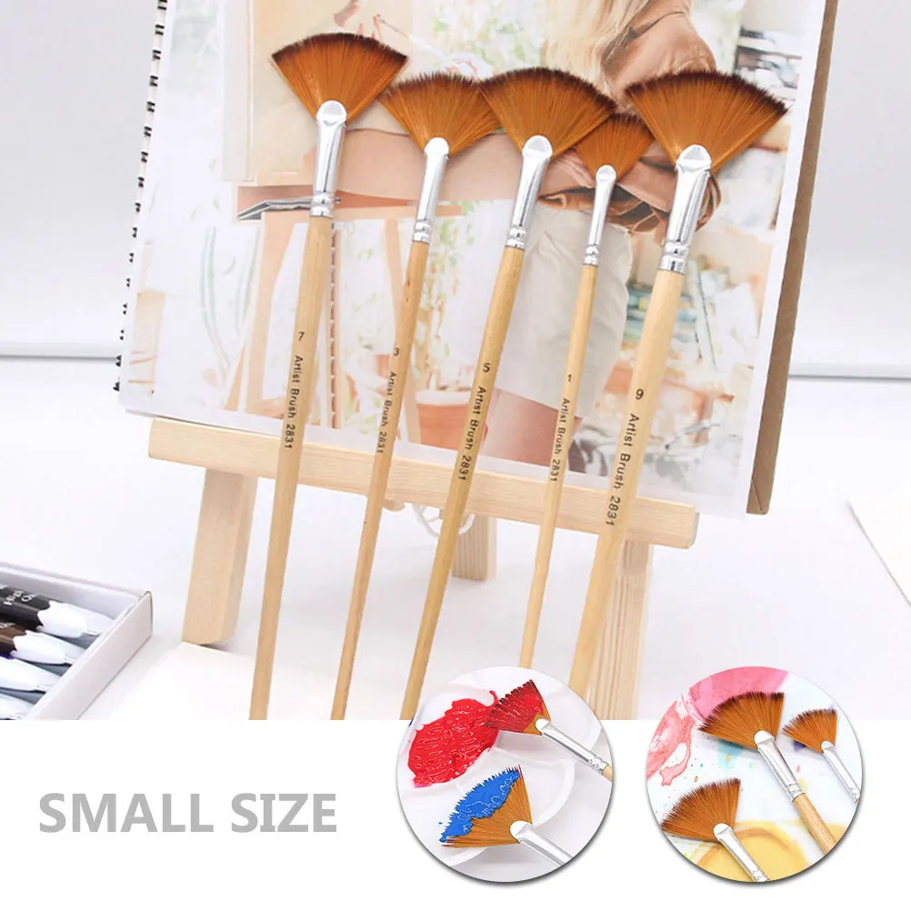

10pcs Painting Brush Set Flat Design For Stencils Watercolor Acrylic Projects Portable Wear-Resistant Artist Draw Supplies