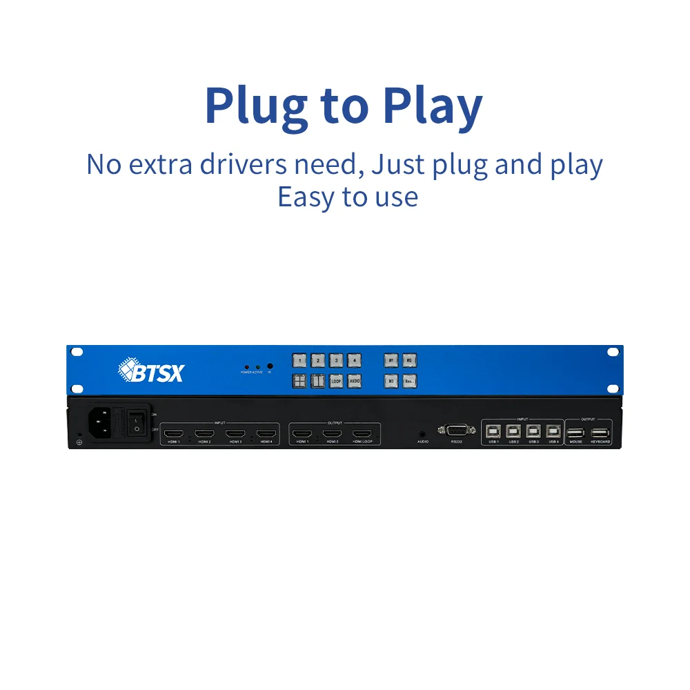Professional Bitvisus Metal KVM Multer Processor 4 PC 1 Keyboard Mouse Control Dual Screen Independent Display Office