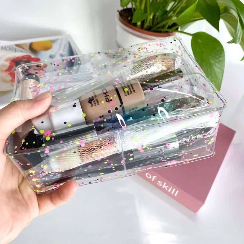 Portable Travel Cosmetic Bag Women Storage Pouch Wash Bag PVC Large Capacity Cosmetic Organizer Bags For Women Clear Makeup Bag