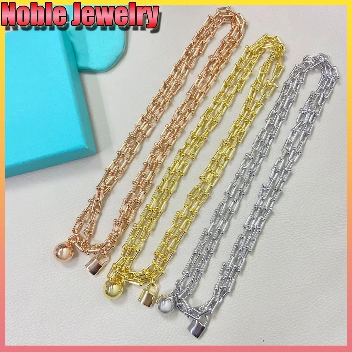 

2025 New High-End Double Layer Ball Lock Necklace, Fashionable & Elegant, Versatile