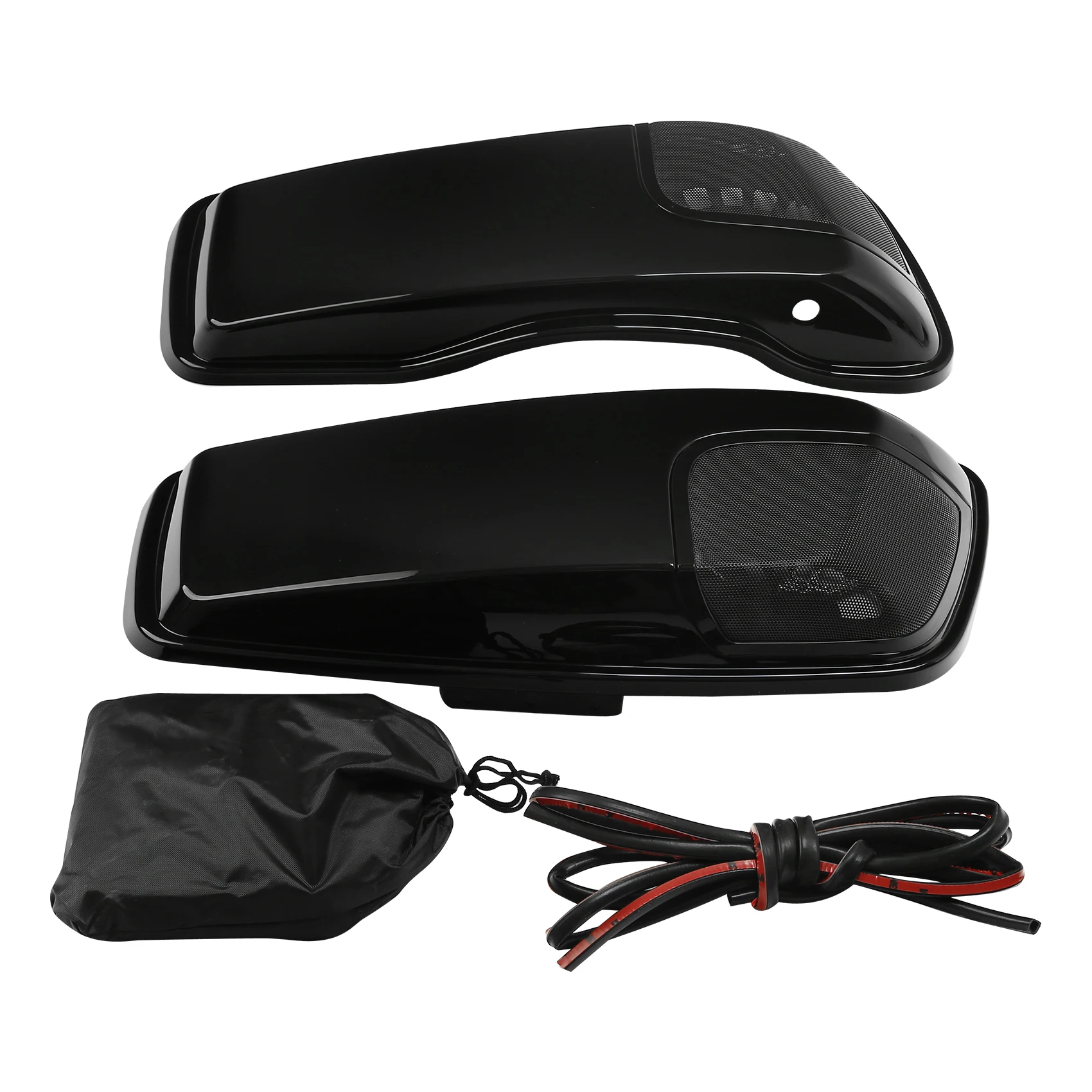 Pokrywy sakw z wycięciami na głośniki 5" x 7" do motocykli Harley Touring Electra Street Glide Road King Ultra-Classic 2014-2023