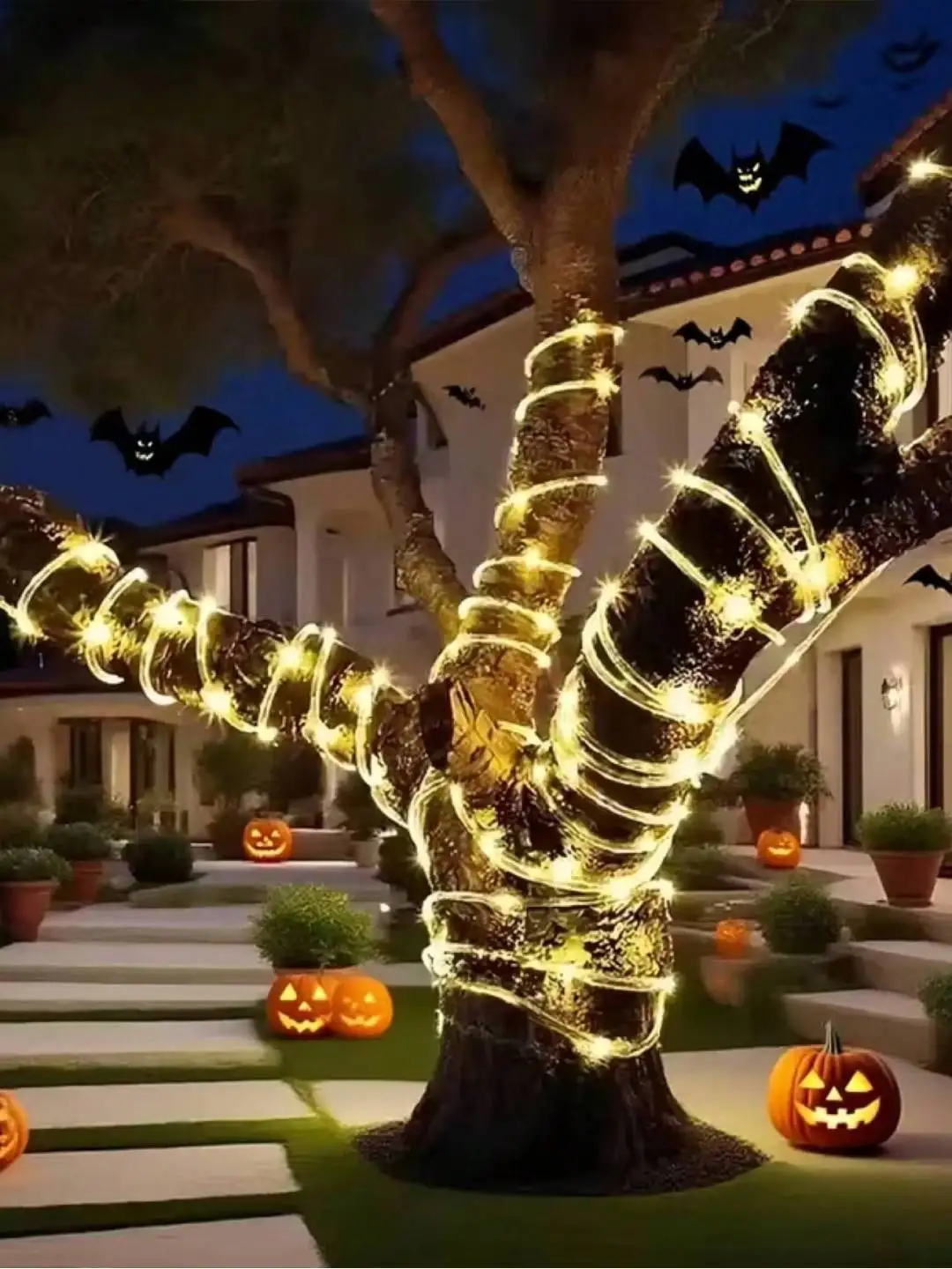 

1 уличный садовый шланговый светильник на солнечной энергии с 100 светодиодными лампочками, идеально подходит для вечеринок, свадеб и украшения сада.