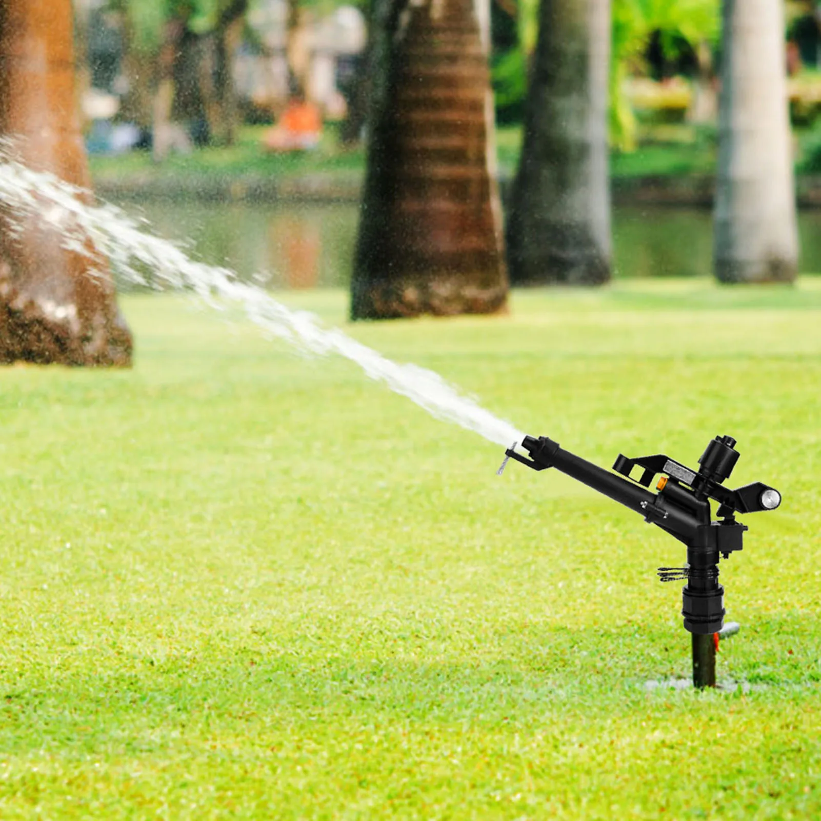 Garden Sprinkler 1.5in to 1in DN25 Female Thread Adjustable 360 Degree Rotating Rocking Arm Sprinkler Farm Irrigation