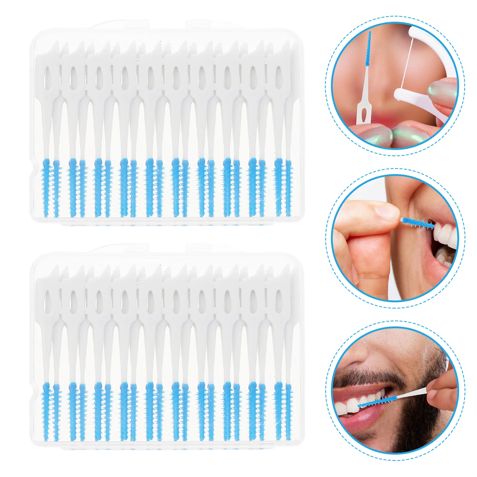 Escova Elástica Oral Interdental, Dente Floss Cleaner, Dente Floss, Fit para Trabalho, Casa, Viagem, 80pcs