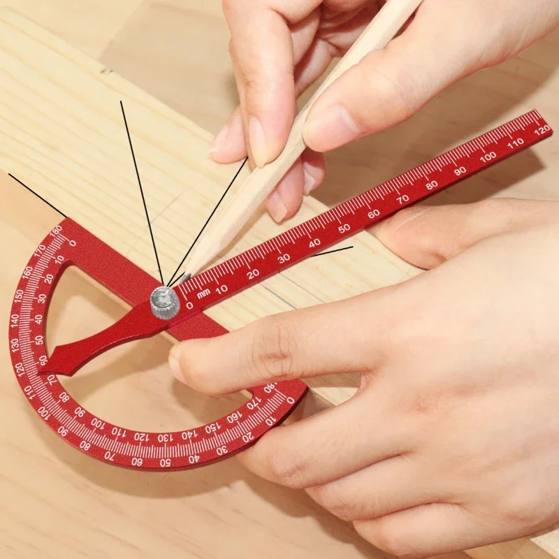 Professional Multifunctional Adjustable Protractor Angle Ruler T-Square Metric Woodworking DIY Scribing Measuring Hand Tool for