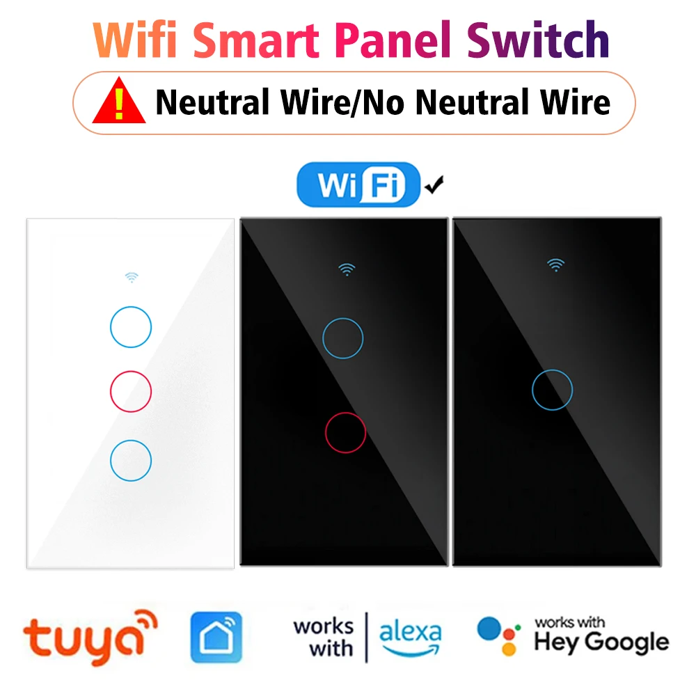 

Tuya Smart Life Home House WiFi Wireless Remote Wall Switch Voice Control Touch Sensor Alexa Google Home LED Light Switches