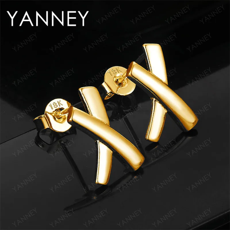

Fashion 925 sterling silver 18K gold exquisite letter earrings women's gift engagement jewelry party charm