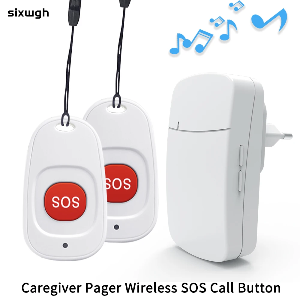 Bouton SOS sans fil pour soignant, téléavertisseur d'urgence pour personnes âgées, bouton SOS sans fil pour la maison, aide à distance, sonnette d'urgence pour patient