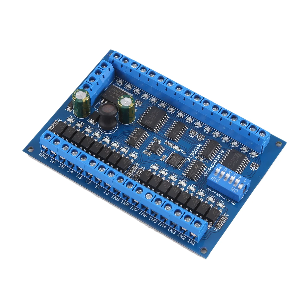 

DC 12V 24V 16 Input 16 Output RS485 Remote Control Switch PLC IO Expansion Board Modbus RTU Module, Only Board