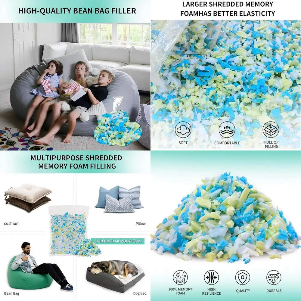 حشو كيس فول من إسفنج الذاكرة الفاخر بوزن 30 رطل - مثالي لأكياس القماش والوسائد والألعاب المحشوة والمزيد #1