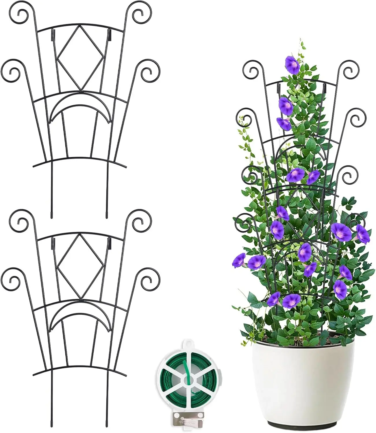 

Металлические опоры для растений, складные, 2 шт., для сада (в помещении/на улице), поддержка для цветов в горшках, 15,35 дюйма