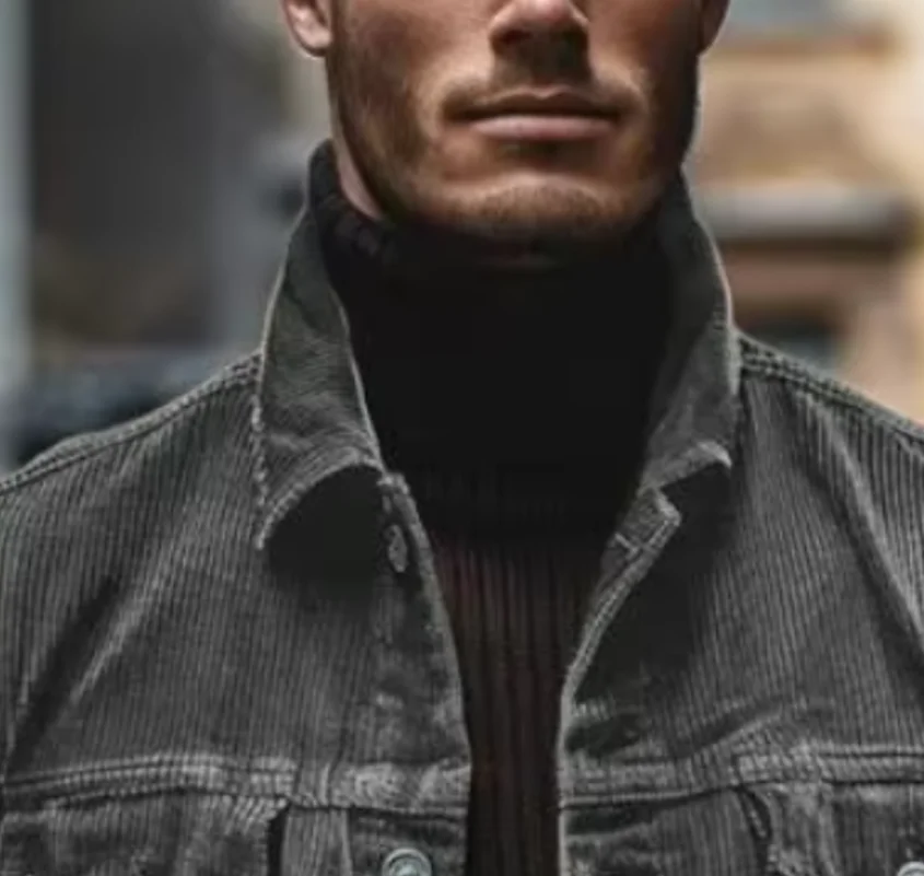 Streetwear Vintage Corduroy Jackets Mens Button-up Turn-down Collar Ribbed Jacket Coat Autumn Trendy Men Suit Jacket