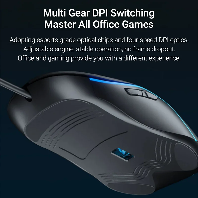 เมาส์แบบใช้สาย Acer 3200dpi RGB Light ไฟสีสันสดใส ERGONOMIC เงียบคลิก offfice เมาส์สำหรับเล่นเกมส์สำหรับแล็ปท็อปแท็บเล็ต PC คอมพิวเตอร์