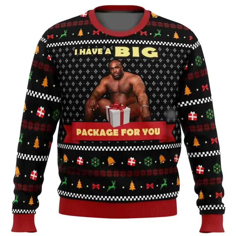 

New Big Package Barry Wood Meme Ugly Christmas Sweater Spring Autumn Men's Pullover Top Fashion Couple Crew Neck Sweatshirt