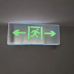 Luz de salida de emergencia de alto lúmenes, luz de Salida Led verde para evacuación de seguridad, fácil instalación, emergencia con ancho para súper