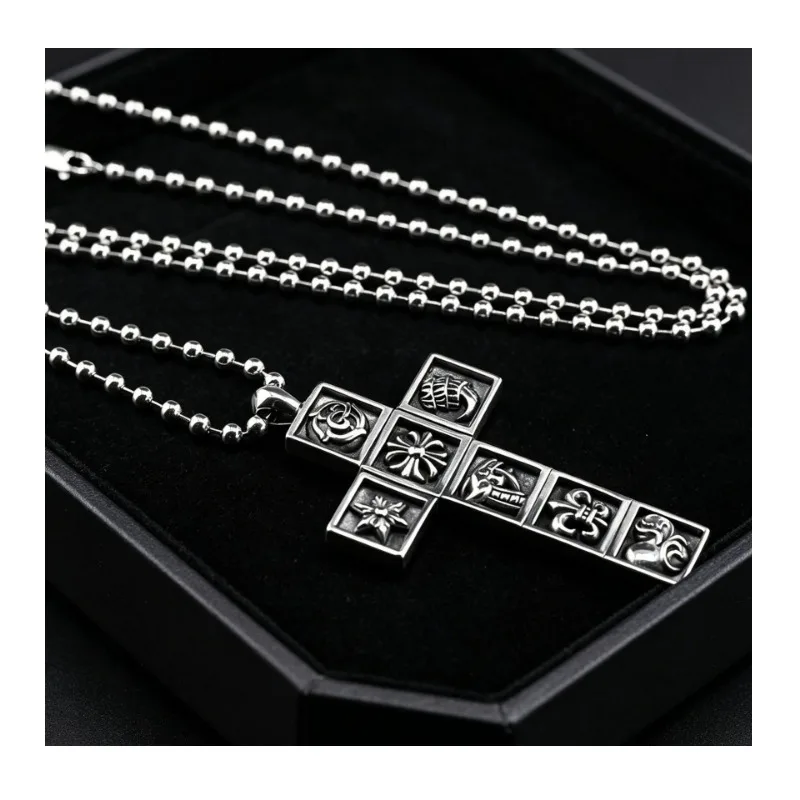 

New Classic Retro Multi-element Cross Pendant Personalized Hip Hop Old Fashion Niche Street Versatile