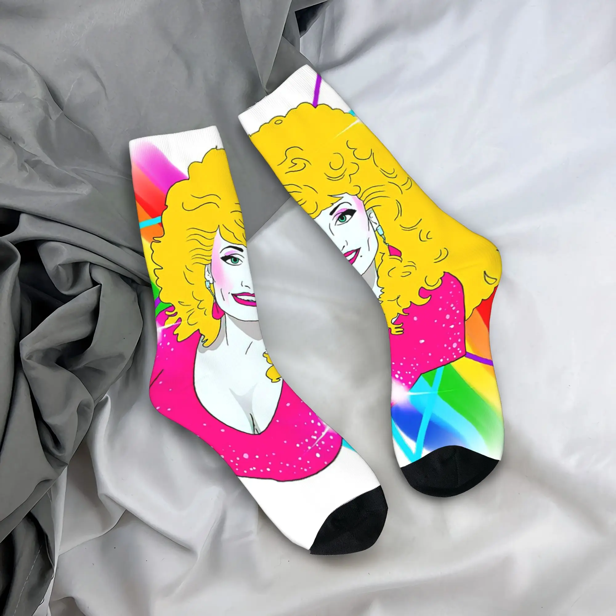 

Носки на все сезоны с принтом головы Долли Партон, винтажные, в стиле Харадзюку, хип-хоп, длинные носки, аксессуары для мужчин и женщин, подарки