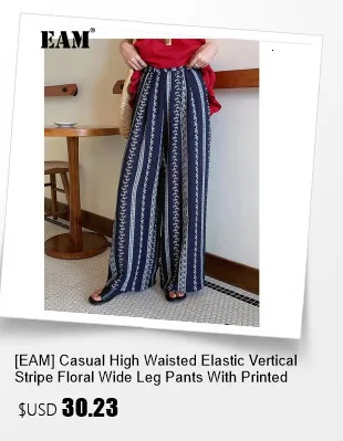 EAM Black Pleated Irregular High Elastic Waist Wide Leg Pants New Loose Trousers Women Fashion Tide Autumn 2026 30A2833