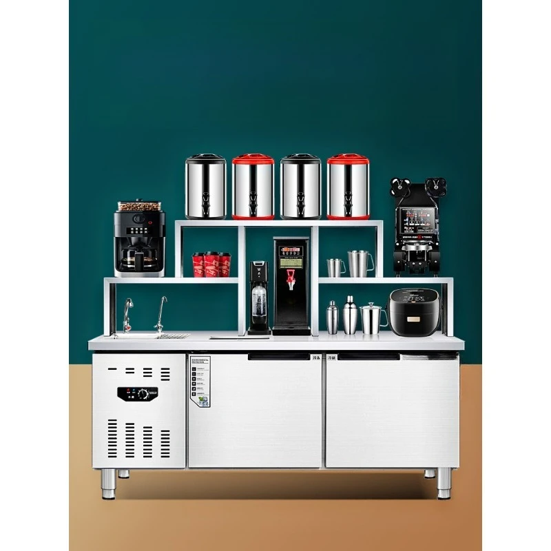 

Коммерческое оборудование для молочного магазина, полный набор из нержавеющей стали, водный барный стол, верстак