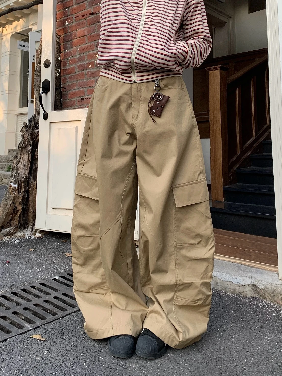 

Ретро-брюки в американском рабочем стиле, широкие, с множеством карманов, свободные, повседневные, унисекс, длинные брюки-карго