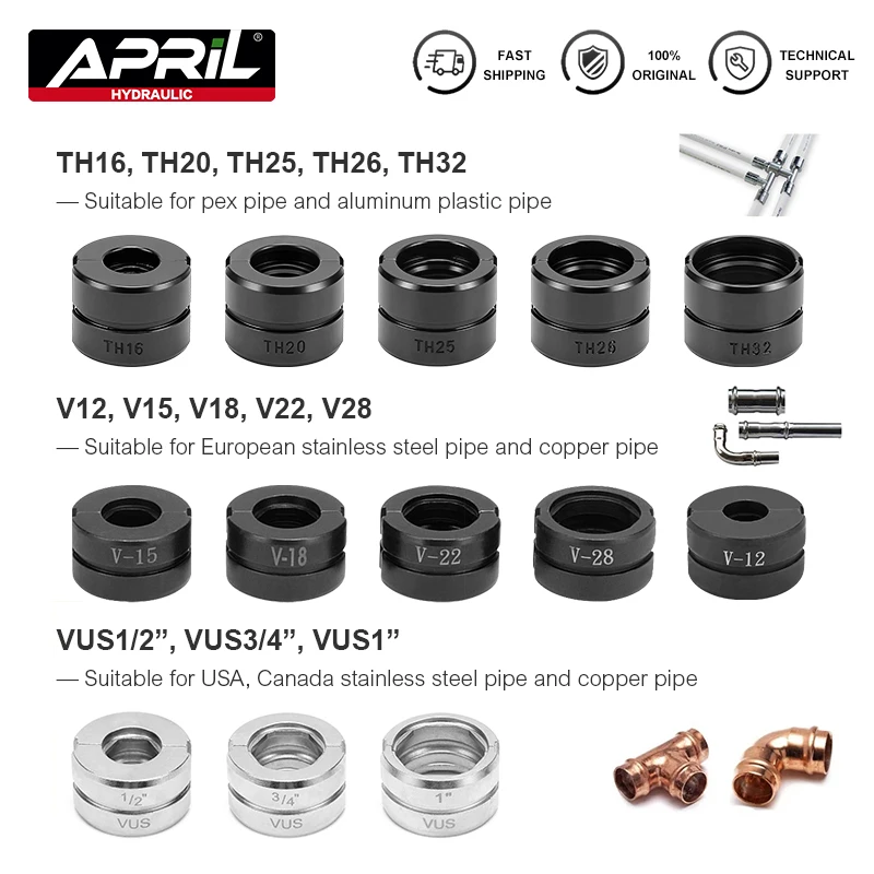 Image of Hydraulische Rohrpresszange TH/U für Pex-Fittings und V/M/VAU/VUS Rohrpressformen für Cooper Cube