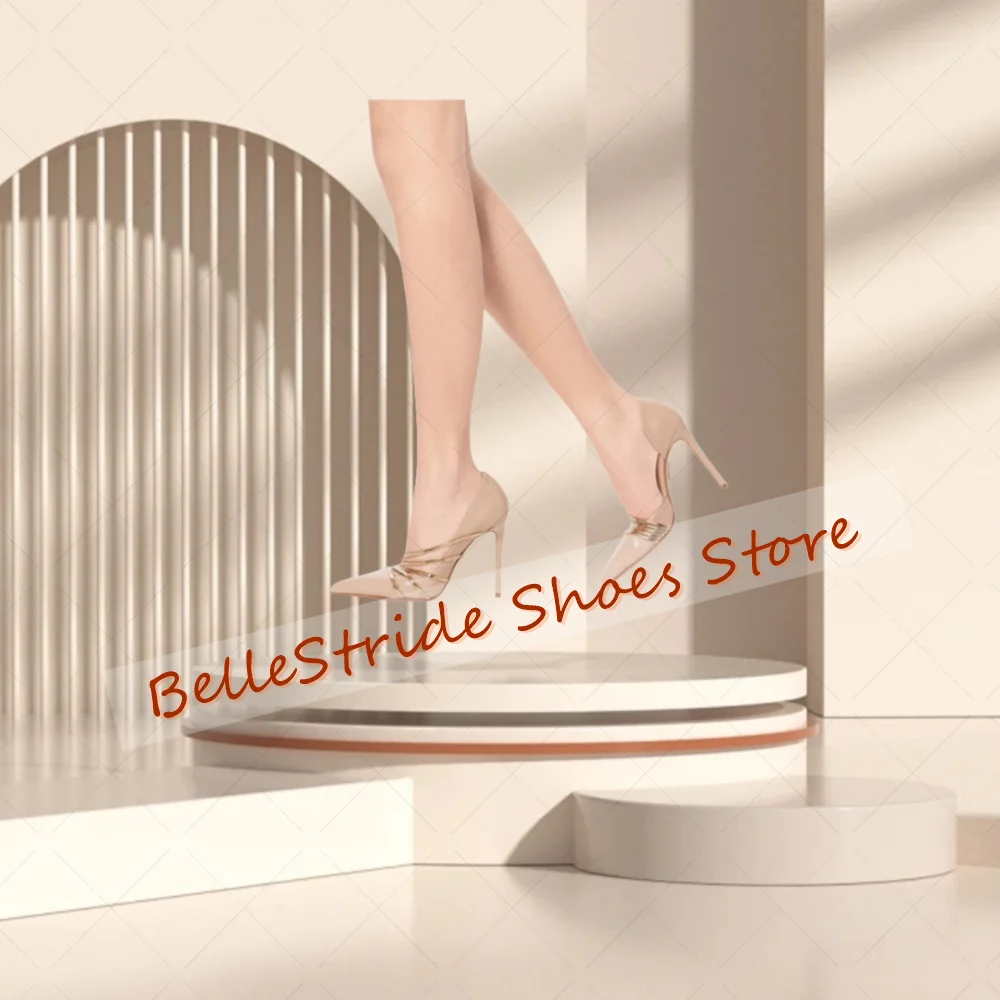 살구색 포인티드 매트 가죽 펌프스 패션 여성 신발 스틸레토 하이힐 파티 연회 데이트 2025 여성용 신발