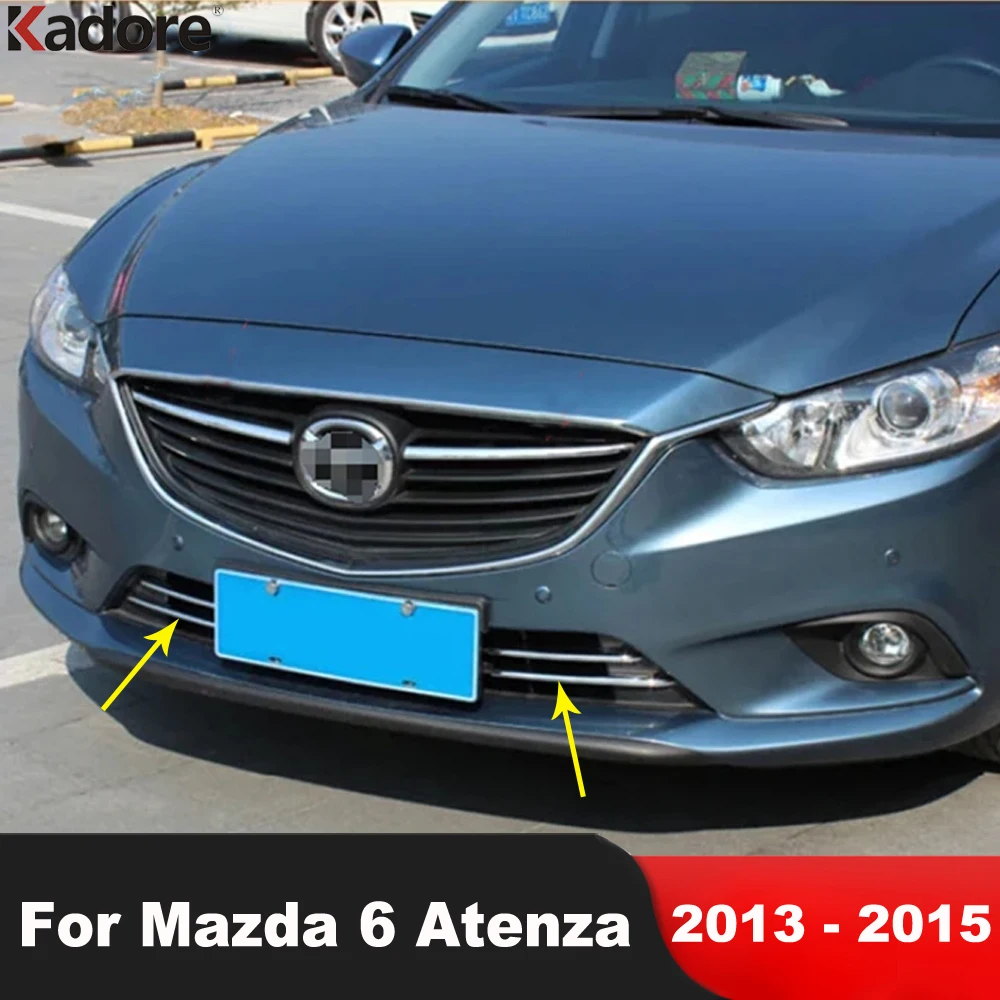 

For Mazda 6 Mazda6 Atenza 2013 2014 2015 Chrome Car Front Lower Grille Grill Cover Trim Racing Grills Molding Strip Accessories