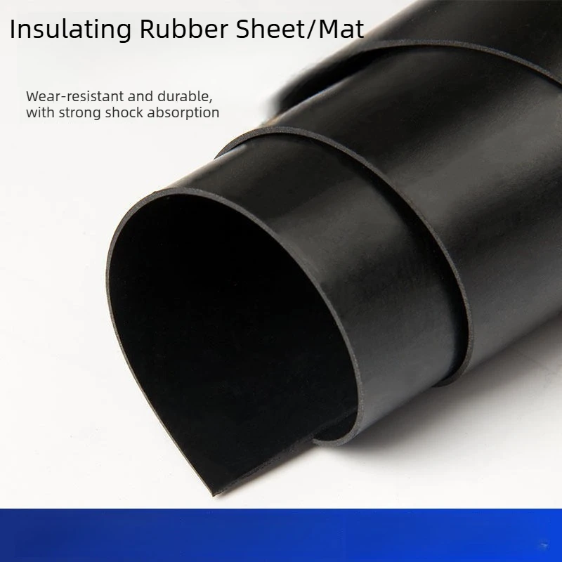 Black Industrial Rubber Sheet, 10kV Insulating Mat, 3mm/5mm Thick, Oil Resistant Wear-resistant Non-slip Shock Absorbing