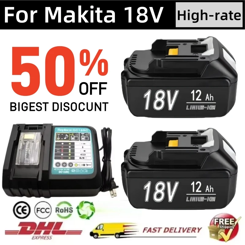 For Makita 18V Battery Rechargeable Battery 18650 Lithium-ion Cell Suitable For Makita Power Tool BL1860 BL1830 LXT400 BL1850