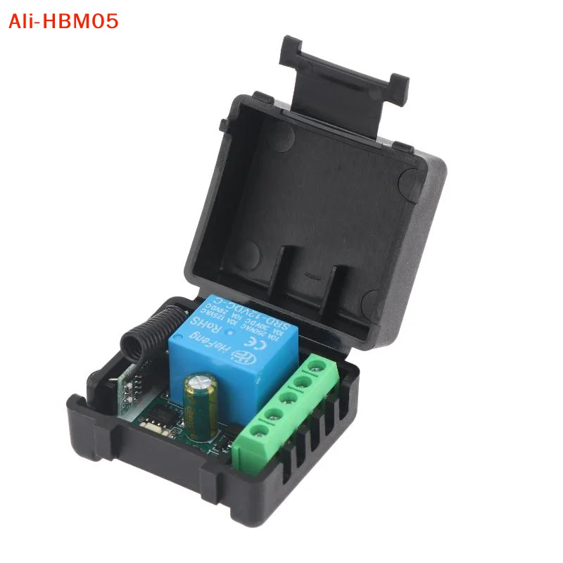 (HB05)DC12V Single Channel Wireless Relay Board 433.92M Remote Module Self Lock Interlock Protective Shell For Lamp Motor
