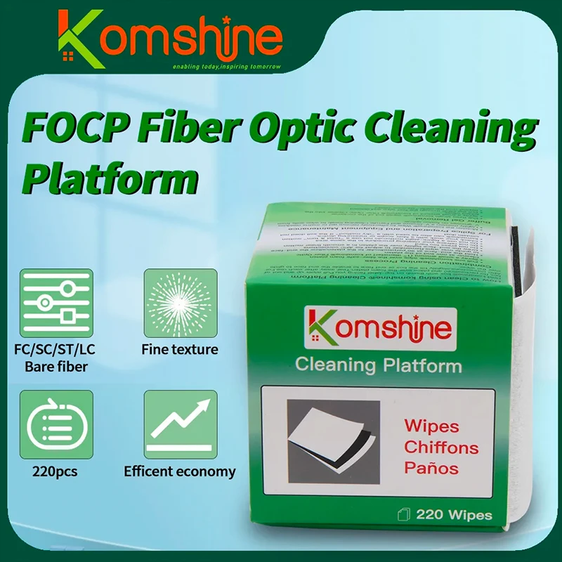 

Komshine FOCP GREEN SC,FC,ST,LC Fiber Optic Connector Adaptor 1000+ Fiber Optic Cleanings platform Cube Cleaning 220 Wipes