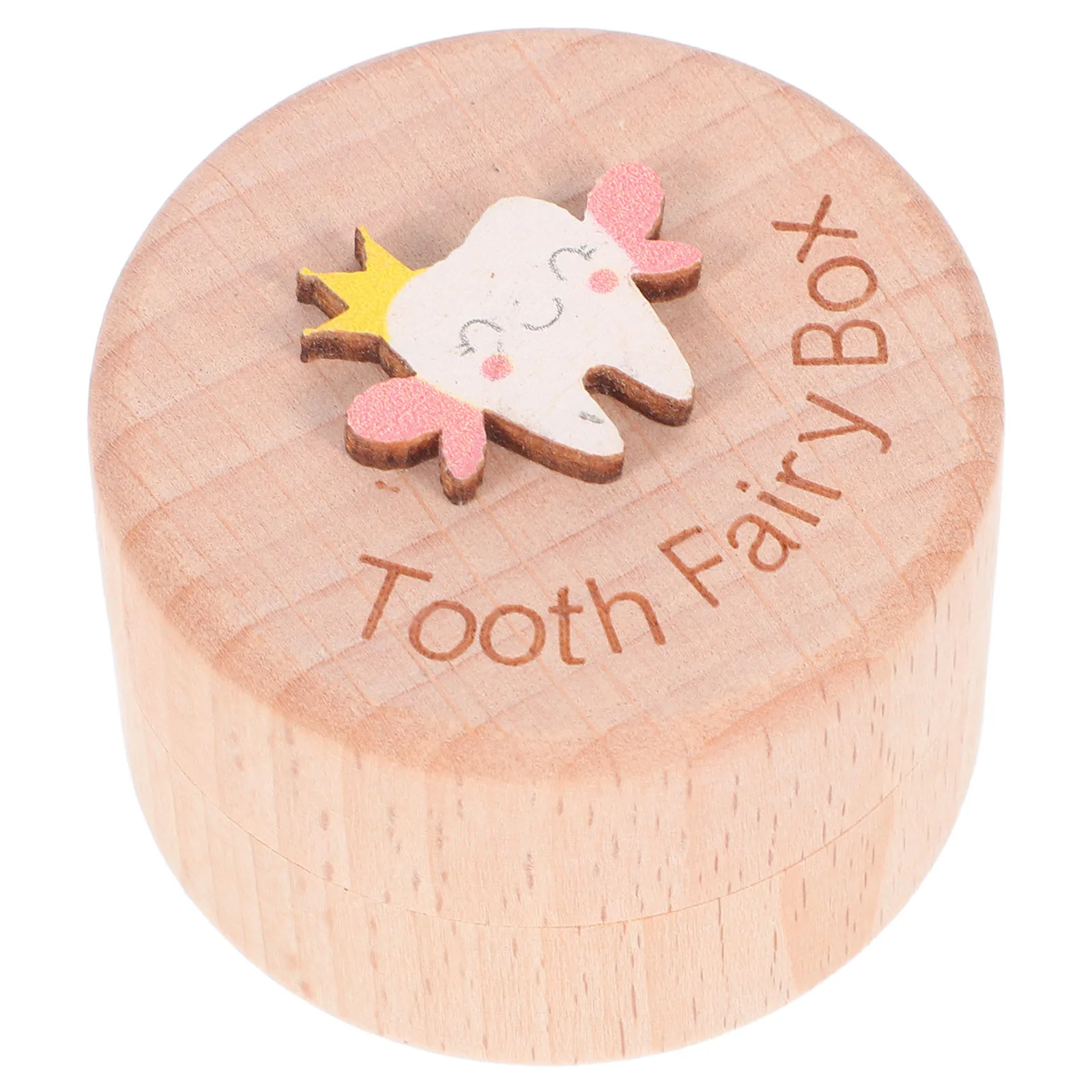 صندوق تذكار لأسنان الأطفال من الخشب الطبيعي حامل تخزين أسنان الطفل مع قفل حجرة الشعر الكل في واحد #4