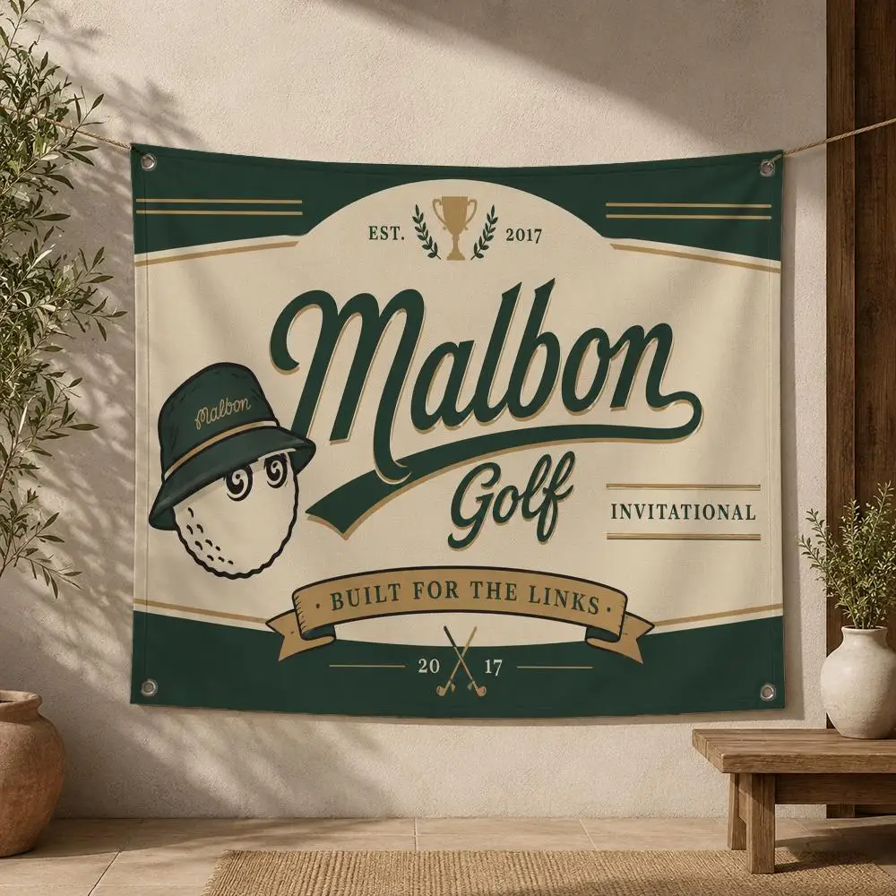 Marke Malbon Golf Flags Modische Flagge für Wohnzimmer, Zuhause, Wohnheim, Dekoration, Wand, Outdoor, Camping, Party, Banner, Geschenke – Detail 2