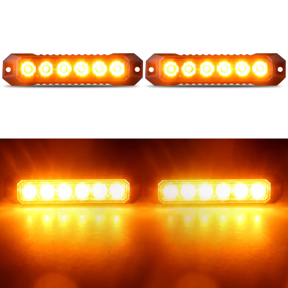 

2PCS Car Led Strobe Warning Red Grille Light for Truck Car Safety Beacon Lamp Universal Car Light Waterproof Car Light 12V 24V