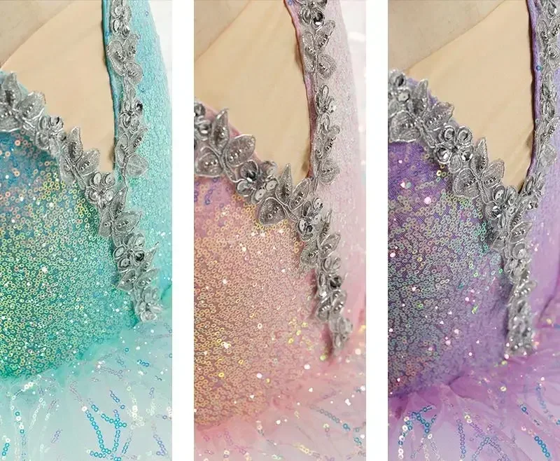 

Children Ballet Skirt Girl Pop Sequin Princess Dress Ballet Tutu Performance Clothes Kids Girls Contemporary Dance Costumes