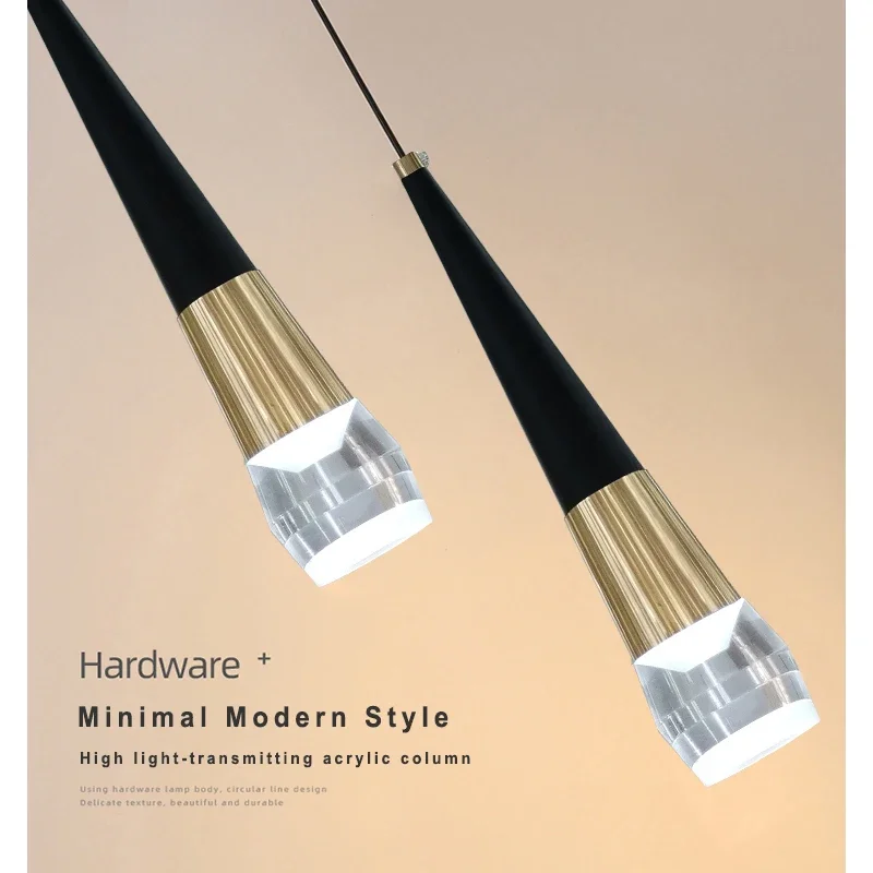 Lamp Modern Kitchen Island LED Pendant Light, Black Gold Mini Pendant Lamp, Bedroom Bedside Table Living Room Black Small Pend