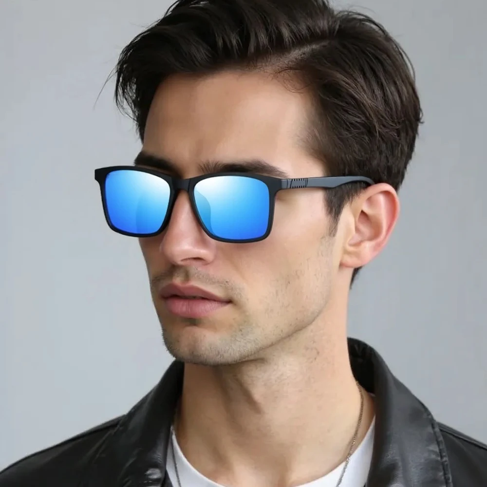 

Легкие мужские солнцезащитные очки TR90, классические квадратные поляризованные солнцезащитные очки для мужчин, высококачественные очки для вождения, уличные оттенки UV400